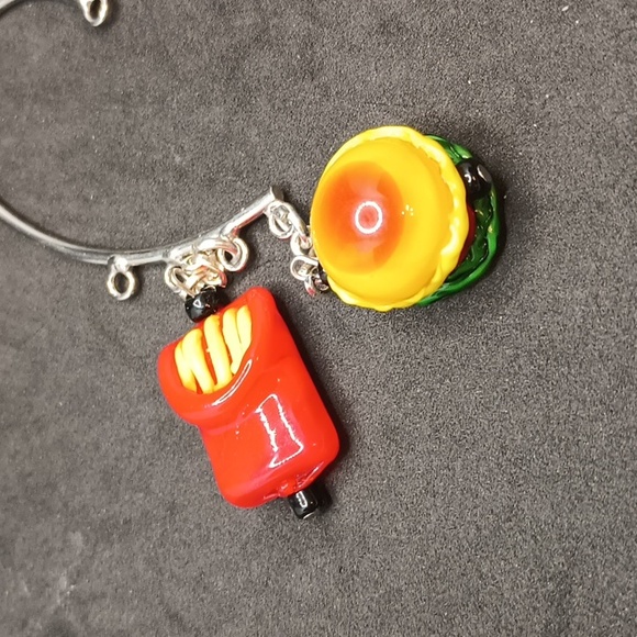 Nwot handmade cheeseburger fries ear cuffs - Picture 2 of 2